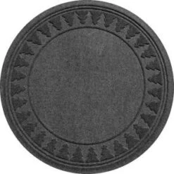 Bungalow Flooring Aqua Shield Charcoal 35 In. Round Pine Trees Under The Tree Mat-20293543535 206317251