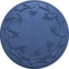 Bungalow Flooring Aqua Shield Navy 35 In. Round Reindeer Run Under The Tree Mat-20648613535 206317277
