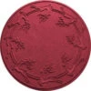 Bungalow Flooring Aqua Shield Red/Black 35 In. Round Reindeer Run Under The Tree Mat-20648553535 206317272