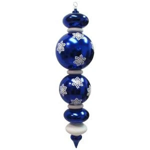 Christmas By Krebs 44 In. Blue And Silver Shatterproof Finial With Snowflakes-CBK40124 206214912 1 Christmas By Krebs 44 In. Blue And Silver Shatterproof Finial With Snowflakes-CBK40124 206214912