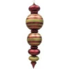 Christmas By Krebs 44 In. Red And Gold Shatterproof Finial With Stripes-CBK40123 206214911