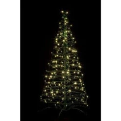 Crab Pot Trees 5 Ft. Pre-Lit LED Fold Flat Outdoor/Indoor Artificial Christmas Tree With 210 Warm White Lights-FFT-G5C-LED 206685553