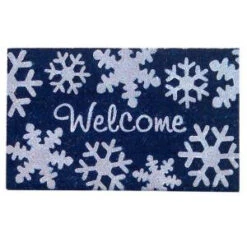 Creative Accents Snowflakes Blue 18 In. X 30 In. SuperScraper Vinyl / Coir Door Mat-33049 203576108