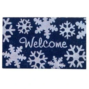 Creative Accents Snowflakes Blue 18 In. X 30 In. SuperScraper Vinyl / Coir Door Mat-33049 203576108 1 Creative Accents Snowflakes Blue 18 In. X 30 In. SuperScraper Vinyl / Coir Door Mat-33049 203576108