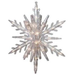 GE 10.75 In. 108-Light 3D Hanging Star With Clear Random Sparkle Lights (3-Piece)-79556HD 206768298