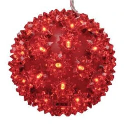 GE 5.5 In. 50-Light LED StayBright Red Super Sphere-99309HD 206768305
