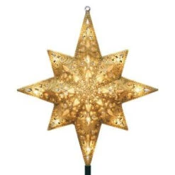 GE Holiday Classics 11 In. 16-Light Gold Glittered Bethlehem Star Tree Top-71075HD 206951258