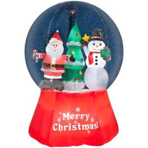 Gemmy 104.33 In. W X 104.33 In. D X 144.09 In. H Inflatable Snow Globe Santa With Snowman-87564 300082144 1 Gemmy 104.33 In. W X 104.33 In. D X 144.09 In. H Inflatable Snow Globe Santa With Snowman-87564 300082144