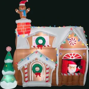 Gemmy 107.48 In. L X 43.31 In. W X 106.3 In. H Inflatable Animated Gingerbread House-83699X 300060725 1 Gemmy 107.48 In. L X 43.31 In. W X 106.3 In. H Inflatable Animated Gingerbread House-83699X 300060725