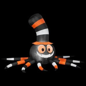 Gemmy 114.17 In. W X 78.74 In. D X 66.93 In. H Inflatable Spider With Stove-Pipe Hat-51951X 205469573 1 Gemmy 114.17 In. W X 78.74 In. D X 66.93 In. H Inflatable Spider With Stove-Pipe Hat-51951X 205469573