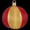 Gemmy 27.17 In. D X 27.17 In. W X 30.71 In. H Inflatable Mixed Media-Hanging Red And Gold Ball Ornament-39682 206997643