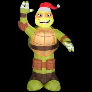Gemmy 3.5 Ft. LED Inflatable Michelangelo With Santa Hat-35497 205081107 1 Gemmy 3.5 Ft. LED Inflatable Michelangelo With Santa Hat-35497 205081107