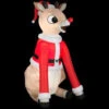 Gemmy 37 In. W X 42 In. D X 66 In. H Inflatable Rudolph In Santa Suit-88699 300082139