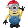 Gemmy 42 In. H Inflatable Minion Stuart With Santa Hat-38291 205919574
