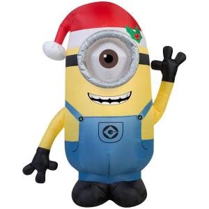 Gemmy 42 In. H Inflatable Minion Stuart With Santa Hat-38291 205919574 1 Gemmy 42 In. H Inflatable Minion Stuart With Santa Hat-38291 205919574