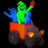 Gemmy 5 Ft. Airblown Inflatable Halloween Neon Hot Rod Ghosts-64630X 204475338