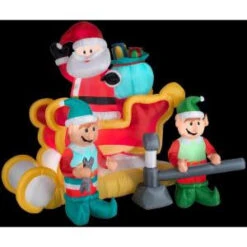 Gemmy 5.6 Ft. H Inflatable Animated Santa With Sleigh-89857X 206403217