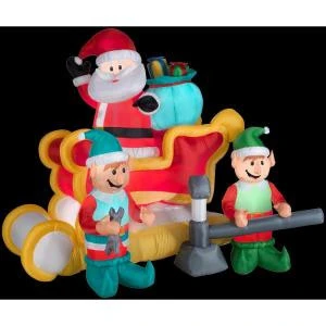 Gemmy 5.6 Ft. H Inflatable Animated Santa With Sleigh-89857X 206403217 1 Gemmy 5.6 Ft. H Inflatable Animated Santa With Sleigh-89857X 206403217