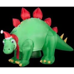 Gemmy 5.7 Ft. H Inflatable Holiday Stegosaurus With Santa Hat-89982X 206403220