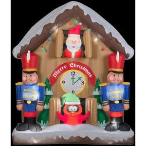 Gemmy 6.5 Ft. H Inflatable Animated Santa Clock Scene-19829X 206403192 1 Gemmy 6.5 Ft. H Inflatable Animated Santa Clock Scene-19829X 206403192