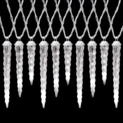 Gemmy 7 In. X 9 In. X 11 In. 10-Light White Icicle Shooting Star Light Set-83361X 202938083