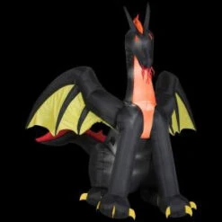 Gemmy 83.86 In. W X 72.84 In. D X 72.05 In. H Animated Inflatable Fire Dragon With Wings-64056X 205469598