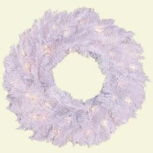 General Foam 24 In. Pre-Lit Deluxe White Winter Fir Artificial Wreath With Clear Lights-HD-W24717C5 203320841 1 General Foam 24 In. Pre-Lit Deluxe White Winter Fir Artificial Wreath With Clear Lights-HD-W24717C5 203320841