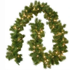 General Foam 9 Ft. Pre-Lit Carolina Fir Garland With Clear Lights-HD-V9216C1 203321387