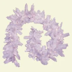 General Foam 9 Ft. Pre Lit Deluxe White Winter Fir Garland With Clear Lights-HD-V97717C1 203321367