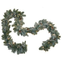 General Foam 9 Ft. Pre-Lit Siberian Branch Garland With Clear Lights-HD-V97922C1 203321371