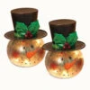 Gerson 8 In. H Electric Lighted Crackle Glass Snowman (Pack Of 2)-2099880EC 300349648