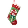Glitzhome 19 In. Polyester/Acrylic Hooked Christmas Stocking With Candy-JK26187WA 207053507