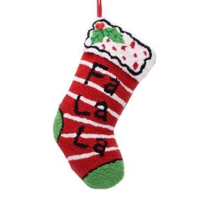 Glitzhome 19 In. Polyester/Acrylic Hooked Christmas Stocking With Fa La La-JK26177PFF 207053508 1 Glitzhome 19 In. Polyester/Acrylic Hooked Christmas Stocking With Fa La La-JK26177PFF 207053508