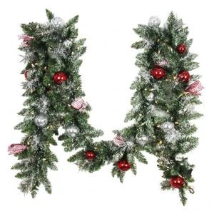 Home Accents Holiday 12 Ft. Battery Operated Frosted Mercury Artificial Garland With 100 Clear LED Lights-BOWOTHD182A 205915380 1 Home Accents Holiday 12 Ft. Battery Operated Frosted Mercury Artificial Garland With 100 Clear LED Lights-BOWOTHD182A 205915380
