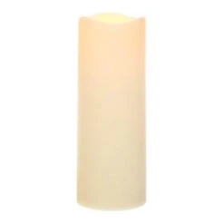 Home Accents Holiday 12 In. Bisque Pillar Outdoor Resin LED Timer Candle-39222HD 205915119