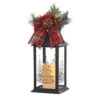 Home Accents Holiday 13 In. Black Plastic Lantern With Outdoor Resin Timer Candle-42917HD 205915096