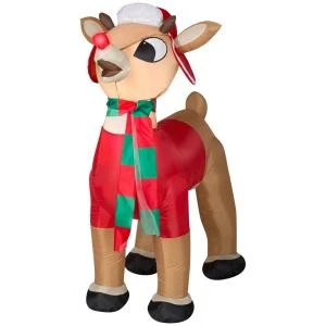 Home Accents Holiday 19.29 In. W X 35.43 In. D X 42.13 In. H Lighted Inflatable Rudolph With Winter Wear-39919 206950298 1 Home Accents Holiday 19.29 In. W X 35.43 In. D X 42.13 In. H Lighted Inflatable Rudolph With Winter Wear-39919 206950298