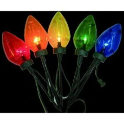 Home Accents Holiday 20 In. Giant C7 Multi-Color Pathway Lights (Set Of 5)-C7-5L-STA1-M 202528088