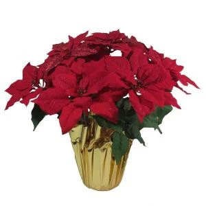 Home Accents Holiday 21 In. Red Glittered Silk Poinsettia Arrangement (Case Of 6)-03X0190R14-RED 206949825 1 Home Accents Holiday 21 In. Red Glittered Silk Poinsettia Arrangement (Case Of 6)-03X0190R14-RED 206949825