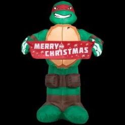 Home Accents Holiday 26.77 In. W X 25.20 In. D X 42.13 In. H Lighted Inflatable Raphael With Banner-39444 206950383