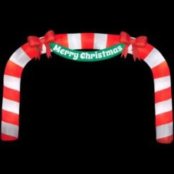 Home Accents Holiday 276.38 In. W X 39.37 In. D X 179.92 In. H Lighted Inflatable Archway Candy Cane-39844 206950543