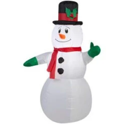 Home Accents Holiday 29.92 In. W X 20.87 In. D X 42.13 In. H Lighted Inflatable Outdoor Snowman-39417 206950258
