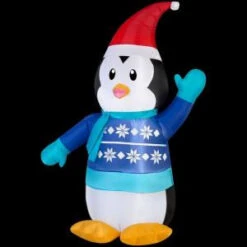 Home Accents Holiday 31.10 In. W X 18.11 In. D X 42.13 In. H Lighted Inflatable Outdoor Penguin In Sweater-39414 206950181