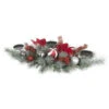 Home Accents Holiday 32 In. Flocked Pine Candleholder With Red And White Ornaments-2321240HD 206771284