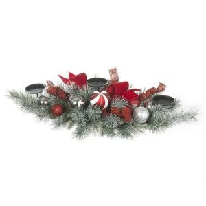 Home Accents Holiday 32 In. Flocked Pine Candleholder With Red And White Ornaments-2321240HD 206771284 1 Home Accents Holiday 32 In. Flocked Pine Candleholder With Red And White Ornaments-2321240HD 206771284