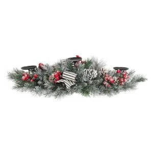 Home Accents Holiday 32 In. Snowy Pine Candleholder With Pinecones And Berries And Striped Bow-2320740HD 206771254 1 Home Accents Holiday 32 In. Snowy Pine Candleholder With Pinecones And Berries And Striped Bow-2320740HD 206771254