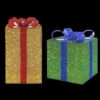 Home Accents Holiday 35 In. And 28 In. LED Lighted Tinsel Gift Box (Set Of 2)-TY699+763-1614 206963130