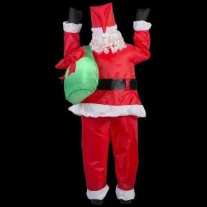 Home Accents Holiday 35.83 In. W X 30.71 In. D X 77.95 In. H Realistic Inflatable-Santa Hanging From Roof With Gift Sack-39826 206950350 1 Home Accents Holiday 35.83 In. W X 30.71 In. D X 77.95 In. H Realistic Inflatable-Santa Hanging From Roof With Gift Sack-39826 206950350