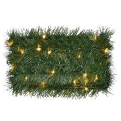 Home Accents Holiday 36 Ft. Pre-Lit Roping Garland With 100 Clear Lights-GIZ1GB042C00 206954107