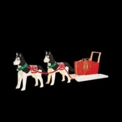 Home Accents Holiday 36 In. LED Lighted Fuzzy Dog And 46 In. LED Lighted Sled-TY156-1614-2 206963216